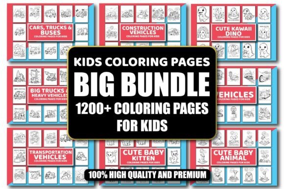 Download Kids Coloring Mega Bundle 1200+ Pages - K Collection
