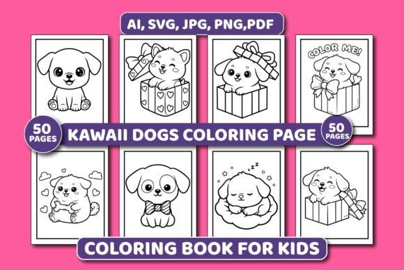 Download Cute Kawaii Dog Coloring Fun for Kids - K Collection