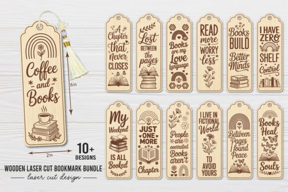 Download Wooden Laser Cut Bookmark Bundle - K Collection