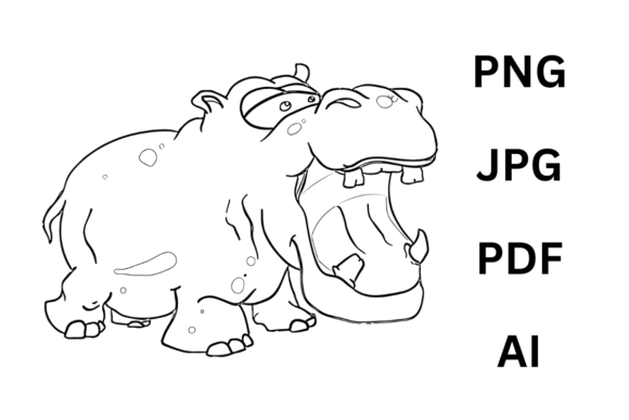 Download Hippo Animal Coloring Page for Kids - K Collection