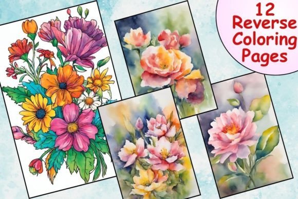 Download Stunning Flowers Reverse Coloring Pages - Coloring Collection