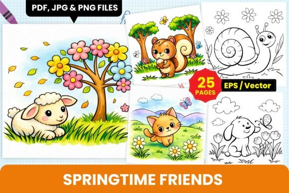 Download Springtime Friends Kids Coloring Pages - K Collection