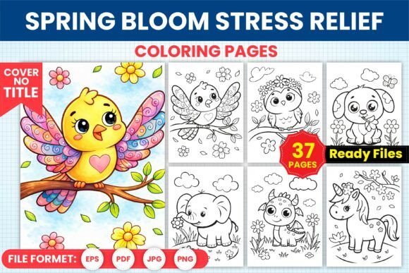 Download Spring Bloom Stress Relief Coloring Page - Coloring Collection