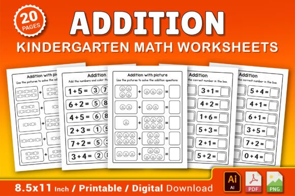 Download Addition Kindergarten Math Worksheets - K Collection