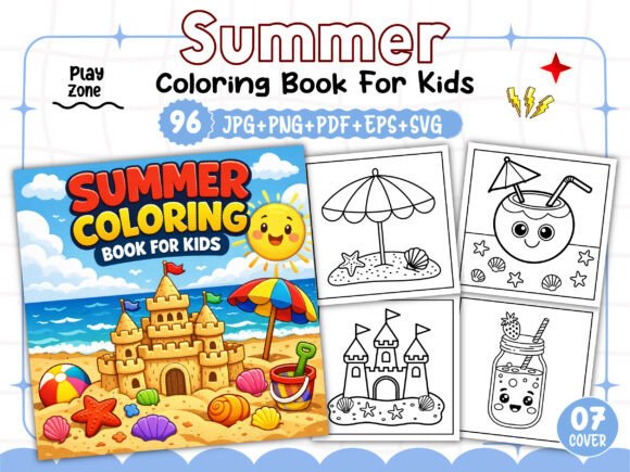 Download KDP - SUMMER COLORING PAGES for KIDS - K Collection