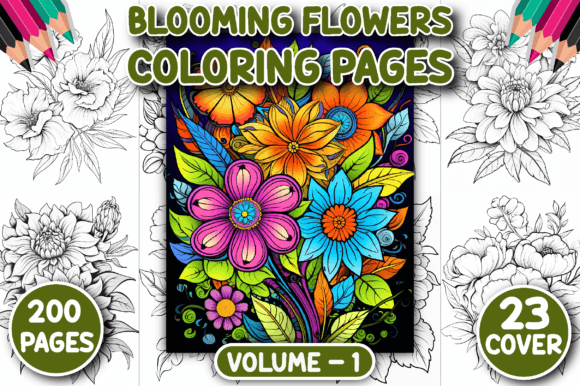 Download 200 Blooming Flowers Coloring Pages - Coloring Collection