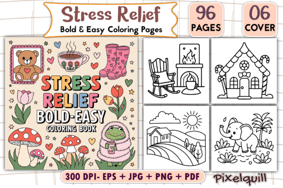 Download Stress Relief: Bold &amp; Easy Coloring Page - Coloring Collection