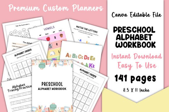 Download Preschool Alphabet Workbook Canva KDP - K Collection
