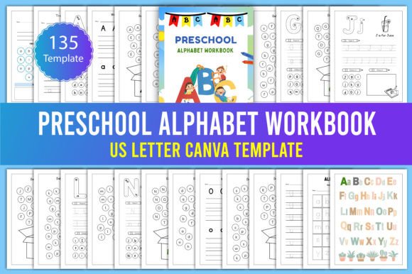 Download Preschool Alphabet Workbook Canva - K Collection