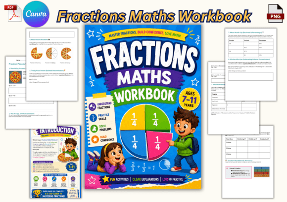 Download Fractions Maths Workbook for Kids - K Collection