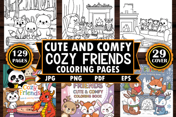 Download Cozy Friends Cute &amp; Comfy Coloring Pages - Coloring Collection