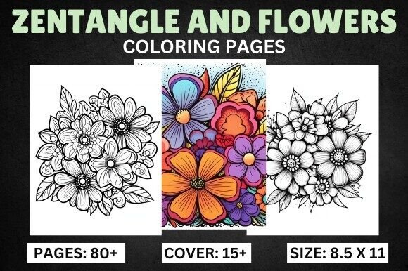 Download Zentangle and Flowers Coloring Pages - Coloring Collection