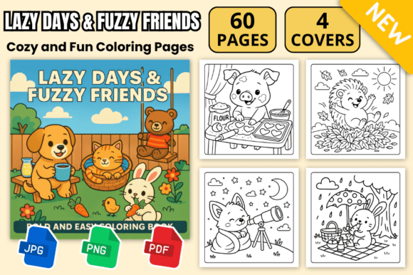 Download Lazy Days &amp; Fuzzy Friends Coloring Pages - Coloring Collection