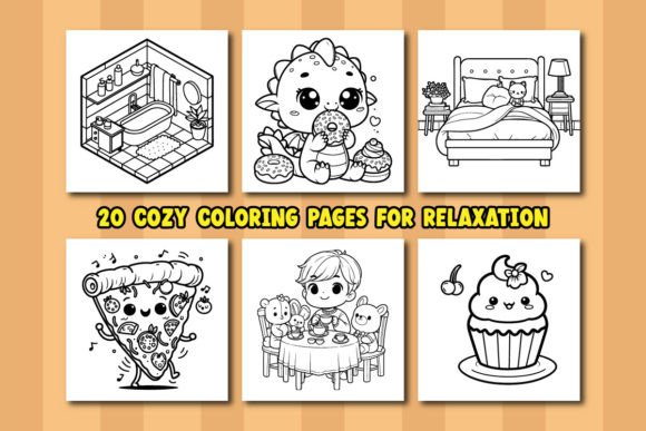 Download 20 Cozy Coloring Pages Interior for KDP - K Collection