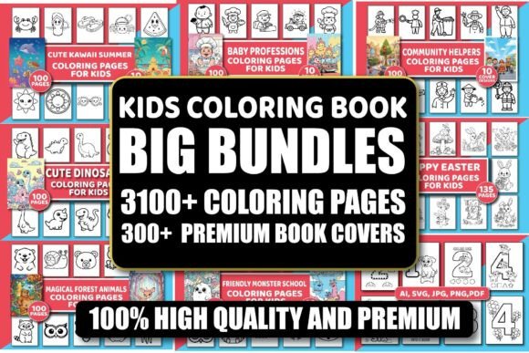 Download 3100+ Kids Coloring Pages Mega Bundle - K Collection
