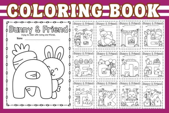 Download Alphabet Coloring Book Bunny &amp; Friends - K Collection