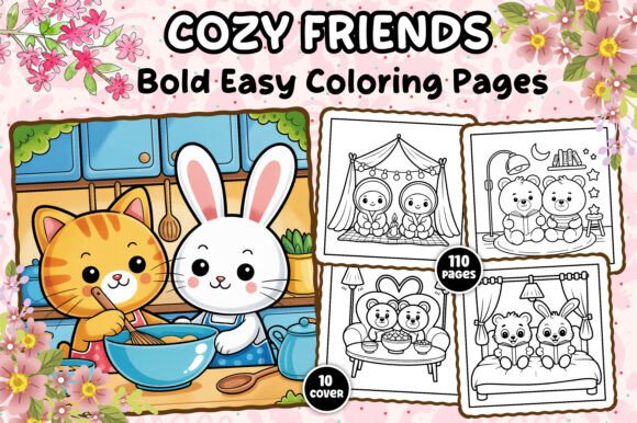 Download Cozy Friends Cute &amp; Comfy Coloring Pages - Coloring Collection