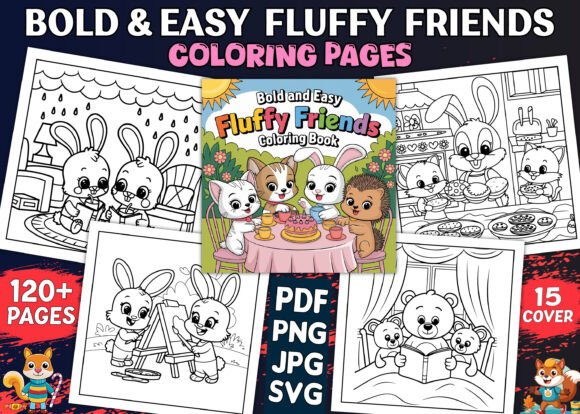 Download Bold Easy Fluffy Friends Coloring Pages - Coloring Collection