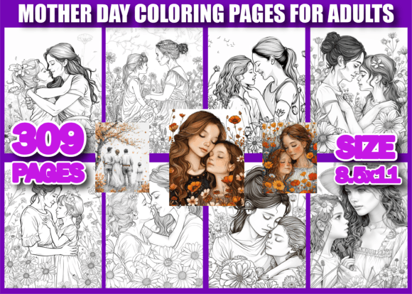 Download Mother's Day Coloring Book for Adults V3 - K Collection