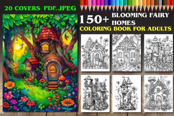 Download Blooming Fairy Homes Coloring Pages - Coloring Collection