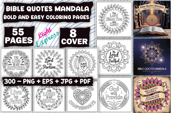 Download Bible Quotes Mandala Coloring Pages KDP - K Collection
