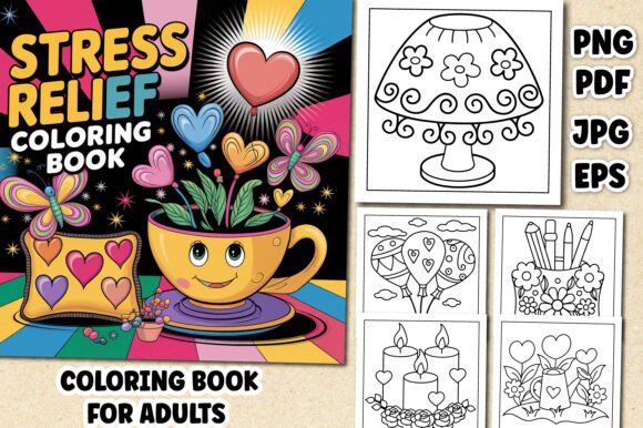 Download Bold &amp; Easy Stress Relief Coloring Book - K Collection