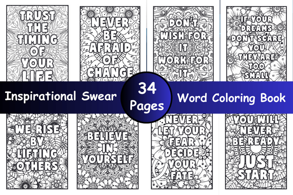 Download Adult Inspirational Word Coloring Book - K Collection