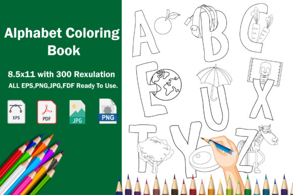 Download Kids Alphabet Coloring Book for KDP - K Collection