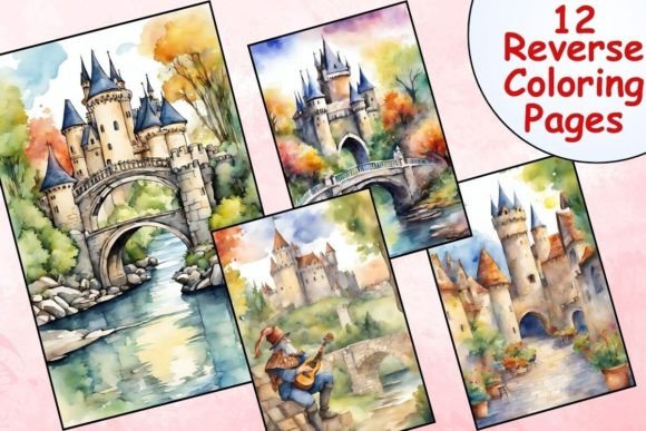 Download Medieval Castle Reverse Coloring Pages - Coloring Collection