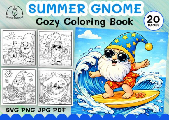 Download Summer Gnome Coloring Book - K Collection