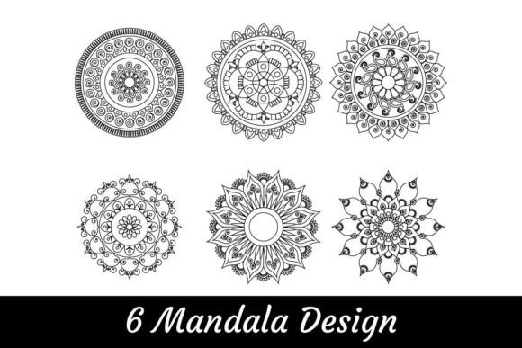 Download 6 Mandala KDP Coloring Book Interior Set - K Collection