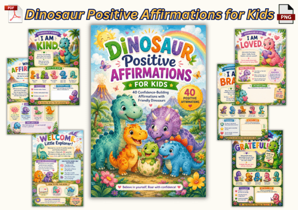 Download Dinosaur Positive Affirmations for Kids - K Collection