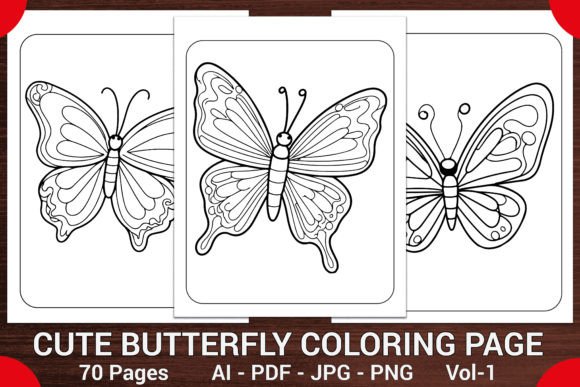 Download CUTE BUTTERFLY COLORING PAGES for KIDS - K Collection