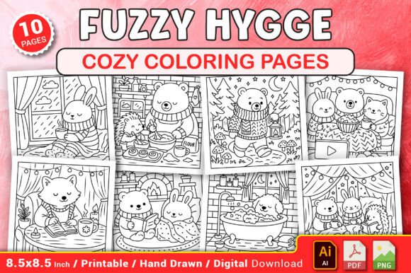 Download Fuzzy Hygge Cozy Coloring Pages - Coloring Collection