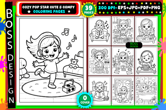 Download Cozy Pop Star Cute &amp; Comfy Coloring Book - K Collection