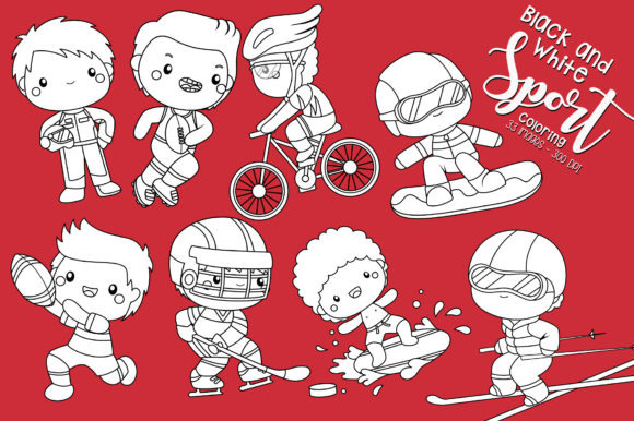 Download Black and White Coloring Sports - K Collection