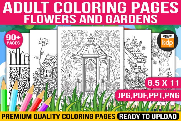 Download Adult Coloring Pages Flowers and Gardens - Coloring Collection