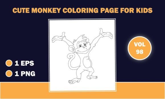 Download Monkey Coloring Page for Kids Book - K Collection