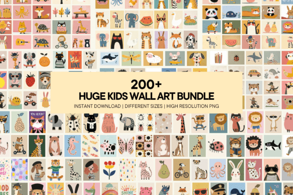 Download Colorful Kids Wall Art Nursery Printable - K Collection