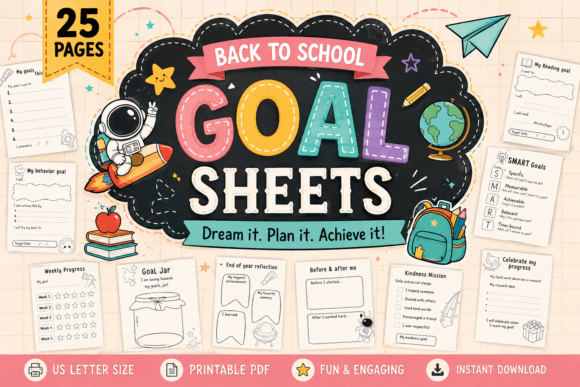 Download SMART Goals Worksheets |Back to School - K Collection