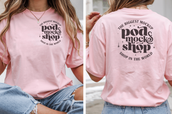 Download Blossom C1717 Front &amp; Back Shirt Mockup - K Collection