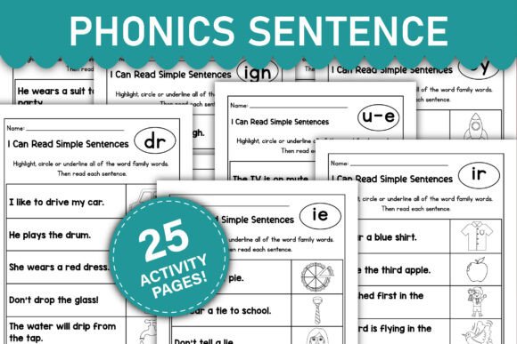 Download Phonics Sentences Worksheets - K Collection