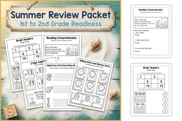 Download Summer Review Packet 1st to 2nd Grade - K Collection