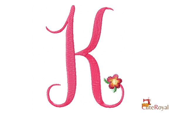 Download Floral Monogram Letter K – (6 Sizes) - K Collection