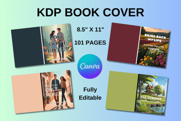 Download KDP Book Cover, Fully Editable in Canva - K Collection