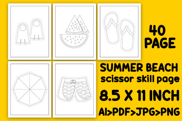 Download Kdp Summer Beach Scissor Skill Pages - K Collection