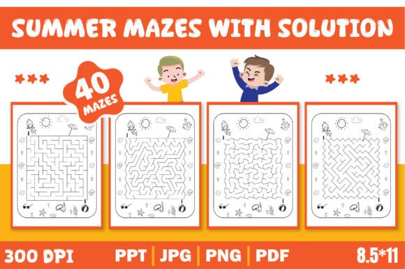 Download Summer Mazes for Kids Editable Template - K Collection