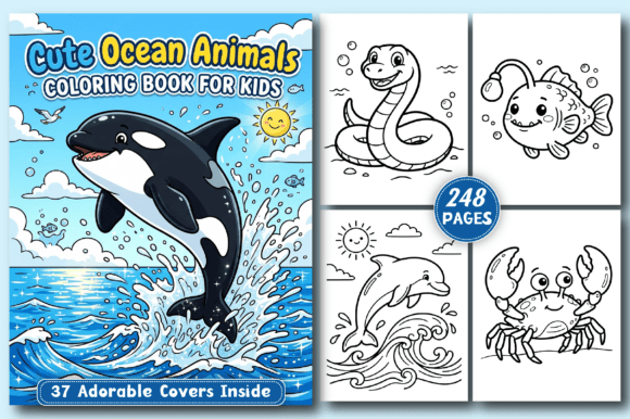 Download Cute Ocean Animals KIDS Coloring Book - K Collection