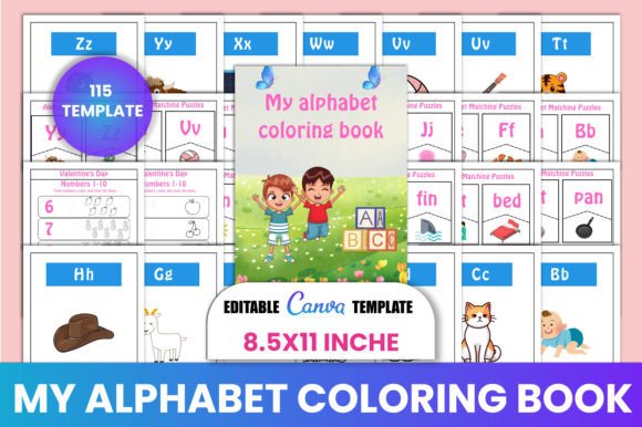 Download My Alphabet Coloring Book Canva Interior - K Collection