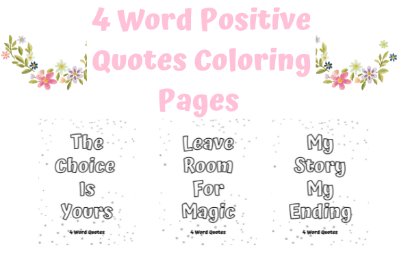 Download 10 X 4 Word Positive Quotes Coloring Pages - Coloring Collection